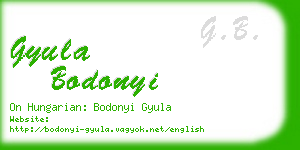 gyula bodonyi business card